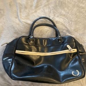 Fred Perry leather gym bag